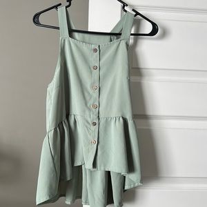 Green peplum tank top